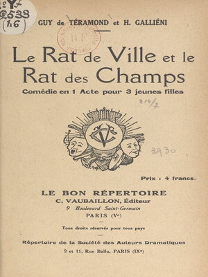 cover image of Le rat de ville et le rat des champs